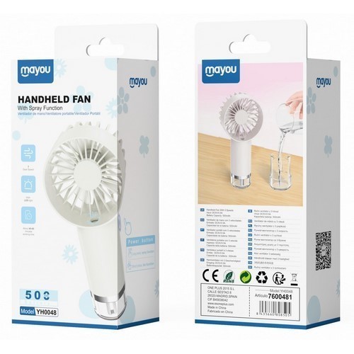 VENTILADOR MAYOU YH0048 BLANCO MINI C/SPRAY